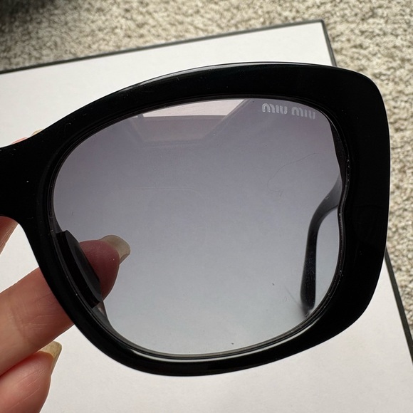 Miu Miu Glossy Black Square Sunglasses - Picture 6 of 6